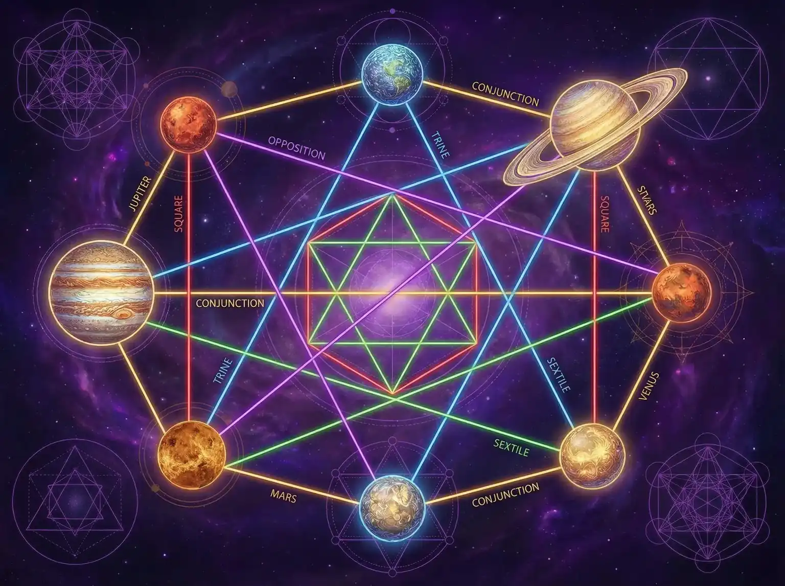 行星相位解读 - 每日吃瓜 | 占星学进阶